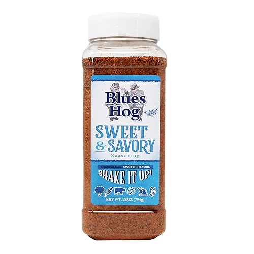 Blues Hog Sweet & Savory Seasoning, Gourmet Dry Rub with Sweet Heat, All-Natural, Gluten-Free, Made in the USA (28 oz.)
