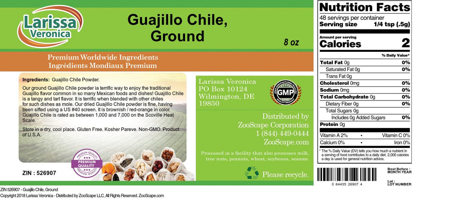 Guajillo Chile, Ground (8 oz, ZIN: 526907) - 3 Pack