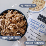 Safe + Fair Chocolate Chip Cookie Dough Granola - Gluten-Free, Dairy-Free & Vegan Snack - Allergen-Free, Non-GMO, and No Artificial Ingredients - 12oz