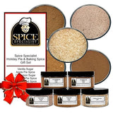 Holiday & Baking Seasonings Gift Set - Contains: 5 different jars (1 each of: Apple Pie, Pumpkin Pie, Gingerbread Spice, Vanilla Sugar and Cinnamon