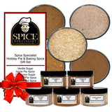 Holiday & Baking Seasonings Gift Set - Contains: 5 different jars (1 each of: Apple Pie, Pumpkin Pie, Gingerbread Spice, Vanilla Sugar and Cinnamon