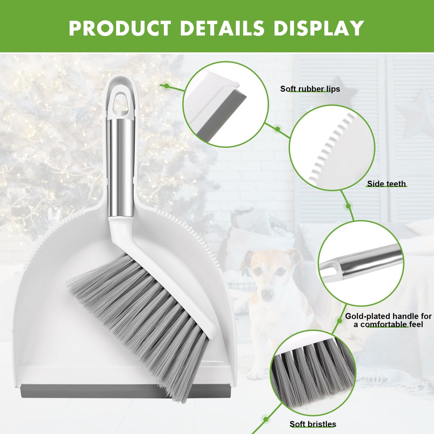 Zehrai Small Broom and Dustpan Set, Dustpan and Brush Set, Small Brush and Dustpan Set, Hand Broom and Dustpan Set, Mini Handheld with Home, Desktop