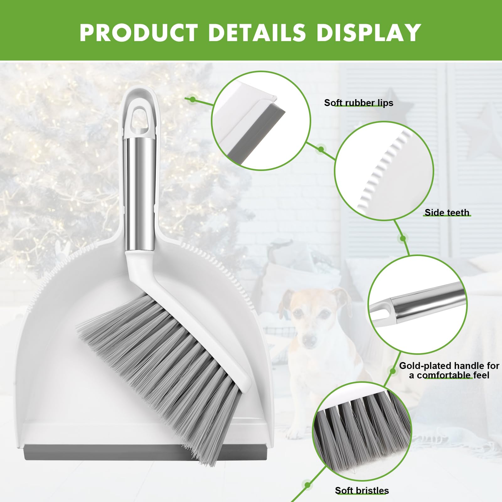Zehrai Small Broom and Dustpan Set, Dustpan and Brush Set, Small Brush and Dustpan Set, Hand Broom and Dustpan Set, Mini Handheld with Home, Desktop