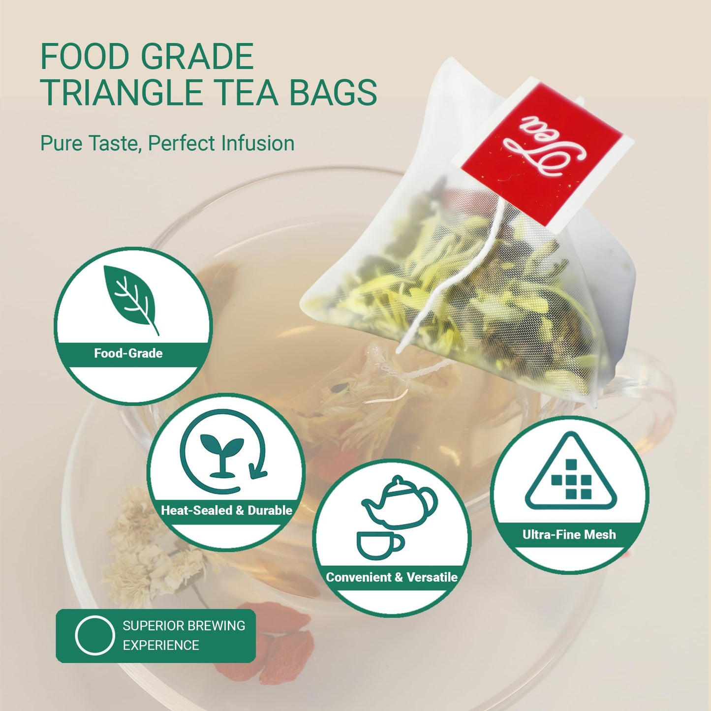 ADMIRINGAZELAND Goji Berry Chrysanthemum Tea Bags, 30 Count - Pyramid Teabags, 6 Ingredients - Dandelion Root, Wolfberry, Cassia Seed, Honeysuckle