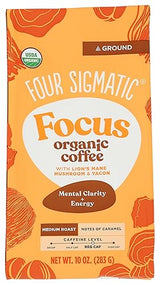 Four Sigmatic Organic Focus Medium Roast Ground Coffee, 10 Ounce