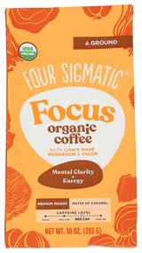 Four Sigmatic Organic Focus Medium Roast Ground Coffee, 10 Ounce