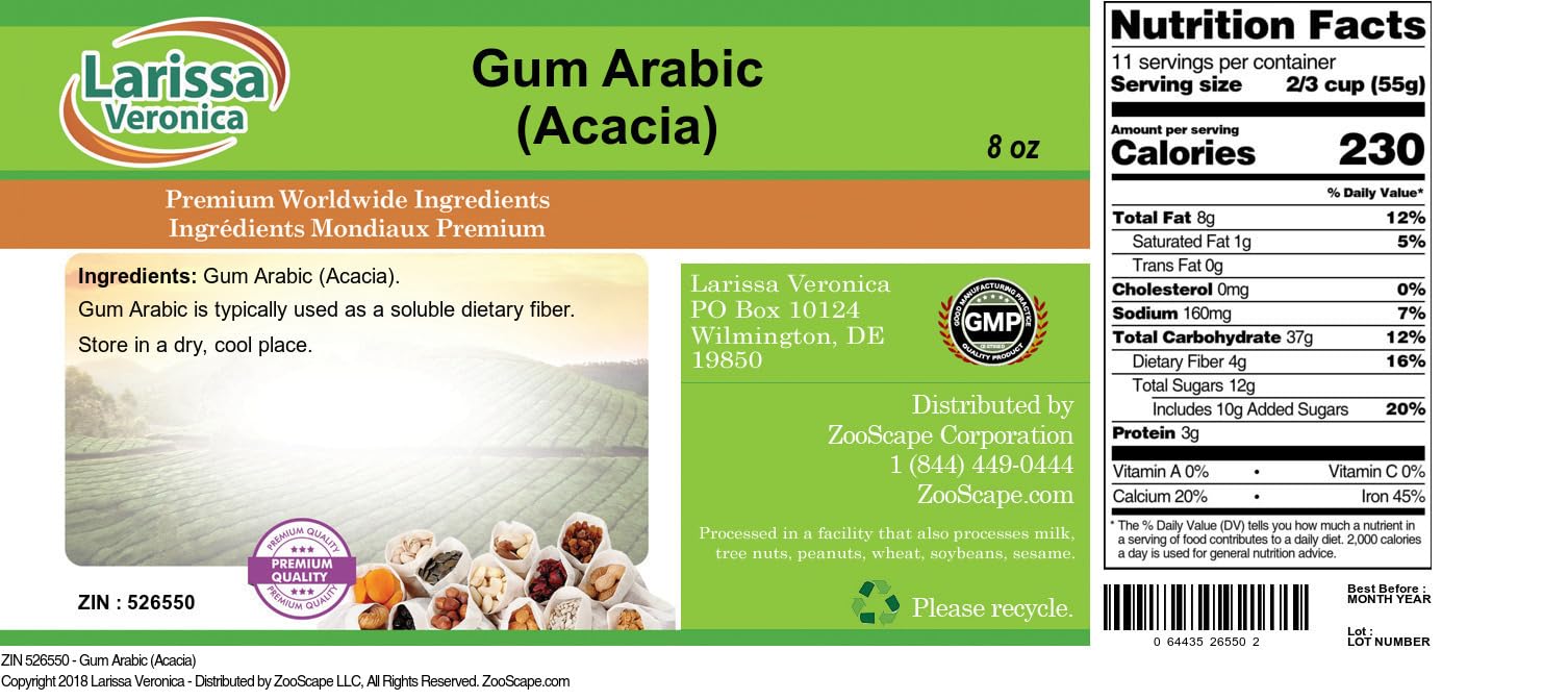 Gum Arabic (Acacia) (8 oz, ZIN: 526550)