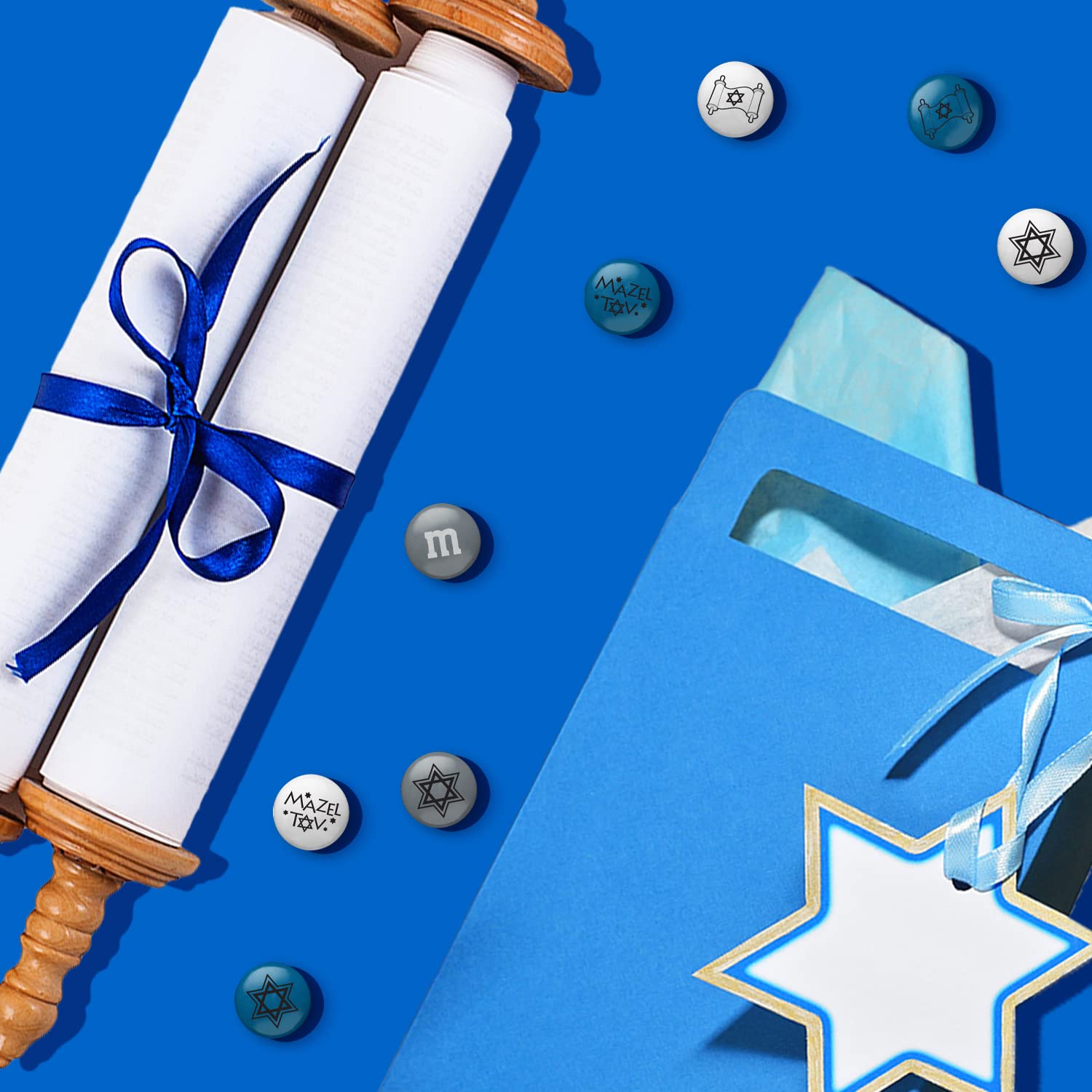 M&M'S Pre-Designed Bar Mitzvah Milk Chocolate Candy - 5lbs of Bulk Candy in Resealable Pack for the Bar Mitzvah Party Sweet Stuff for DIY