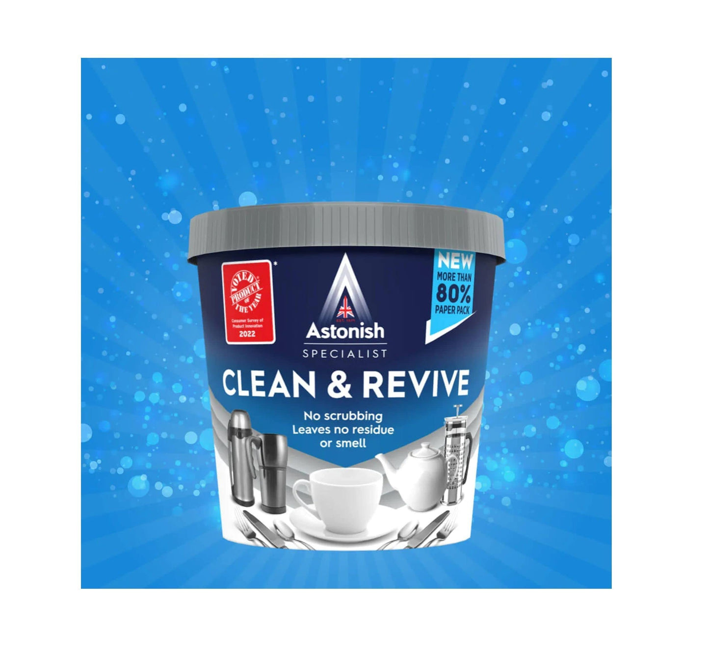 Astonish Cup Clean Stain Remover Coffee Cleaner 1 x 350g for Flasks Mugs and Cups