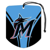 FANMATS 63165 MLB Miami Marlins Hanging Car Air Freshener, 2 Pack, Black Ice Scent, Odor Eliminator, Shield Design with Team Logo