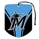 FANMATS 63165 MLB Miami Marlins Hanging Car Air Freshener, 2 Pack, Black Ice Scent, Odor Eliminator, Shield Design with Team Logo