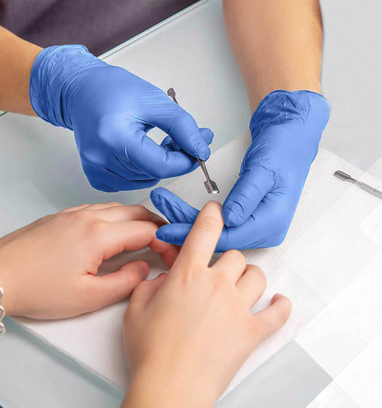 Rhino Blue Nitrile Exam Gloves - Latex-Free & Powder-Free - NGPF-7004 (Case of 1,000), Xtra Large