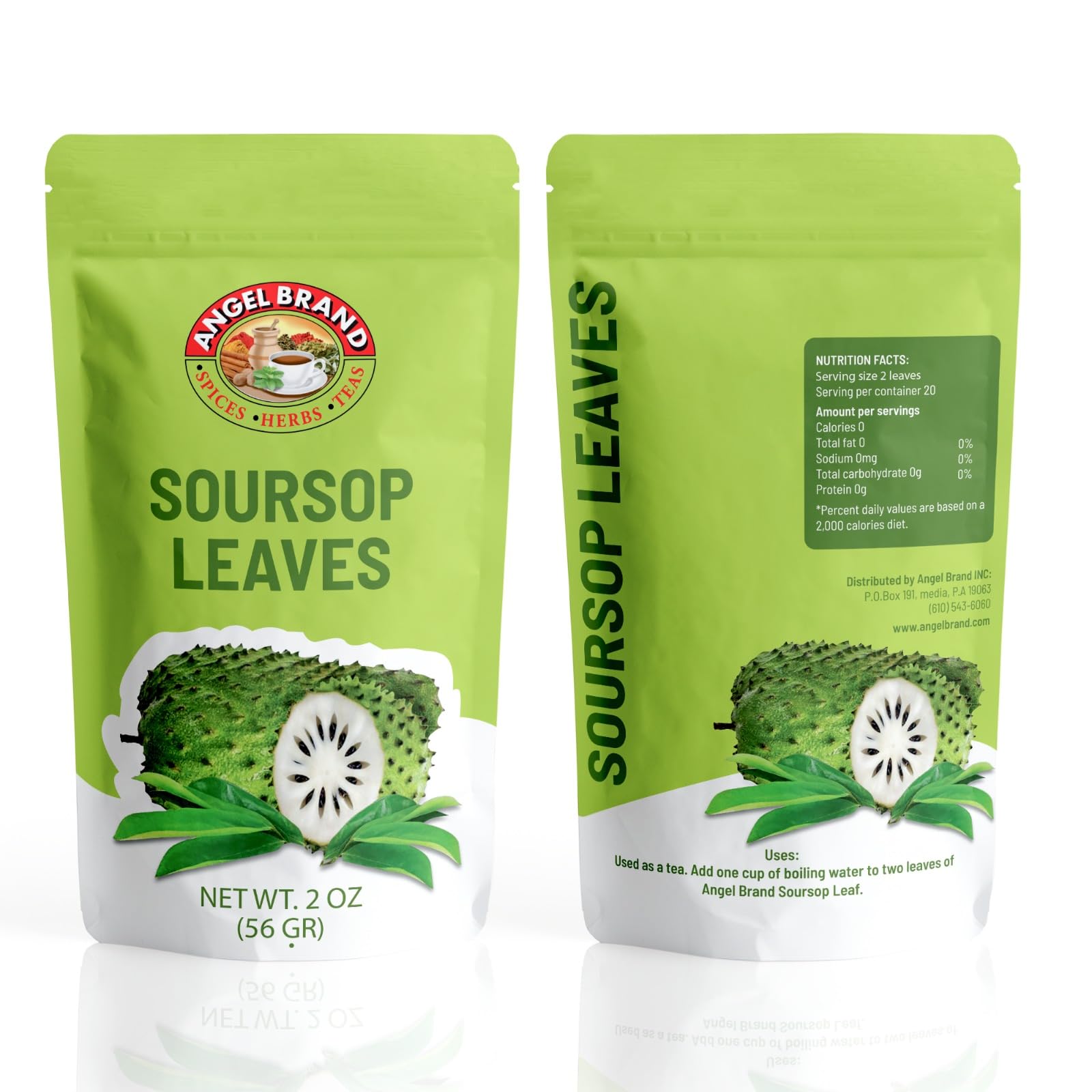 Angel Brand Dried Guanabana Leaves for Herbal Tea - Ideal for Brewing Refreshing and Beneficial Drinks - 2oz