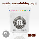 M&M’S WORLD Silver Milk Chocolate Candy Bulk - 2lbs Resealable Pack for Party Favors, Candy Bars, Weddings, Graduations, Birthday Parties, Party