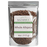 Whole Allspice Berries Pimenta dioica - Certified Kosher, 4oz Resealable Pouch | Fresh, Aromatic, All-Natural Spice for Cooking, Baking, Pickling