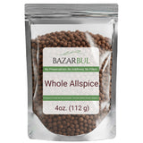 Whole Allspice Berries Pimenta dioica - Certified Kosher, 4oz Resealable Pouch | Fresh, Aromatic, All-Natural Spice for Cooking, Baking, Pickling