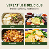 APEXY Sliced Korean Rice Cakes for Tteokguk Soup, Authentic Chewy Oval Rice Cake Slices, Gluten Free Korean Rice Cakes for Hot Pot, Stir Fry & Asian