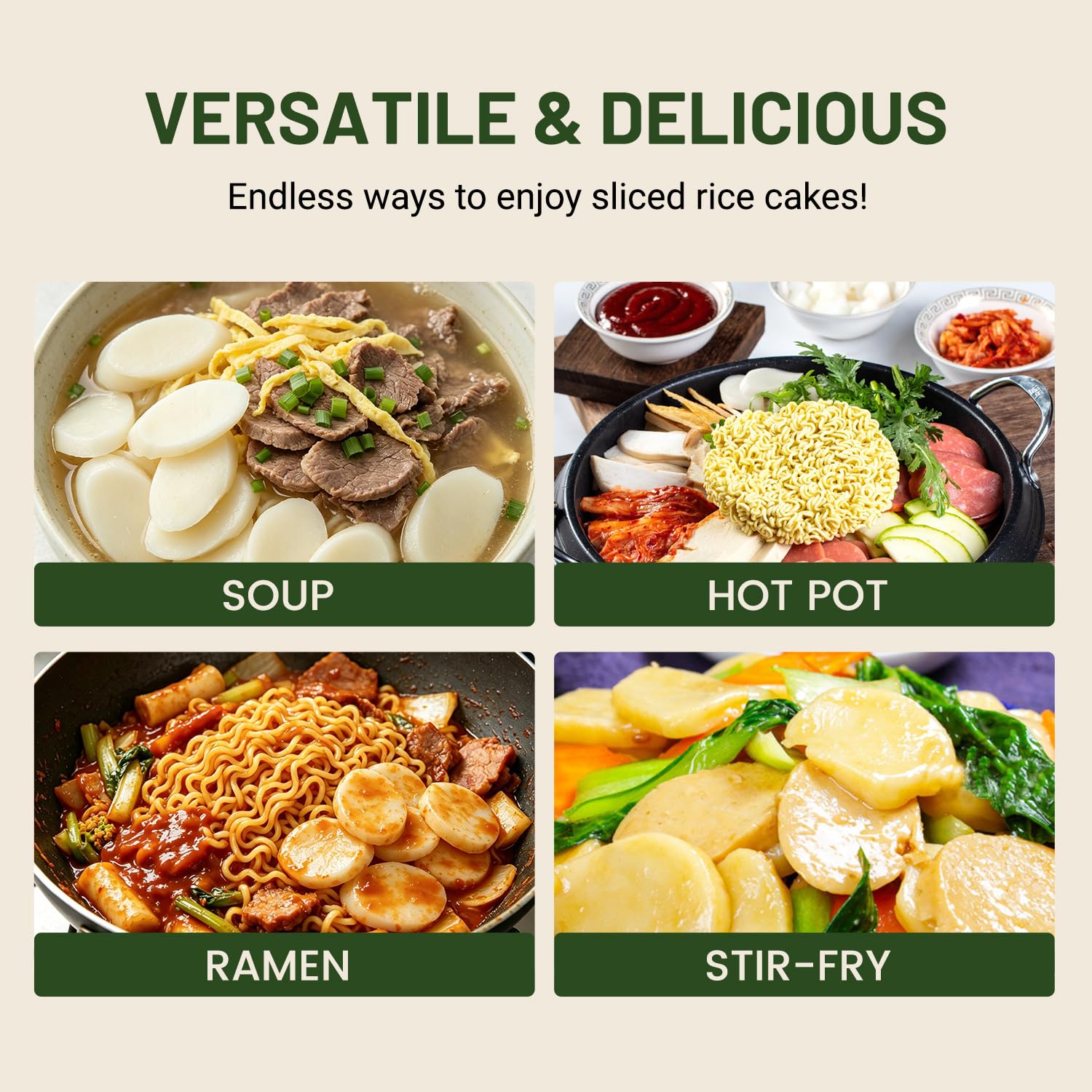 APEXY Sliced Korean Rice Cakes for Tteokguk Soup, Authentic Chewy Oval Rice Cake Slices, Gluten Free Korean Rice Cakes for Hot Pot, Stir Fry & Asian
