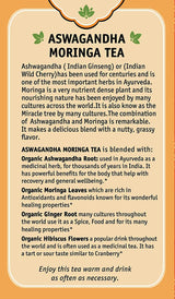 Herbal Cup Ashwagandha Tea, Organic Moringa Tea, No Caffeine Herbal Teas (Organic Moringa, 16 Count (Pack of 1))
