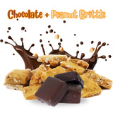 Gourmet Dark Chocolate Covered Peanut Brittle by Its Delish, 2 lbs Bag | English Toffee Squares | Handmade Old-Fashioned Style with Roasted Peanuts