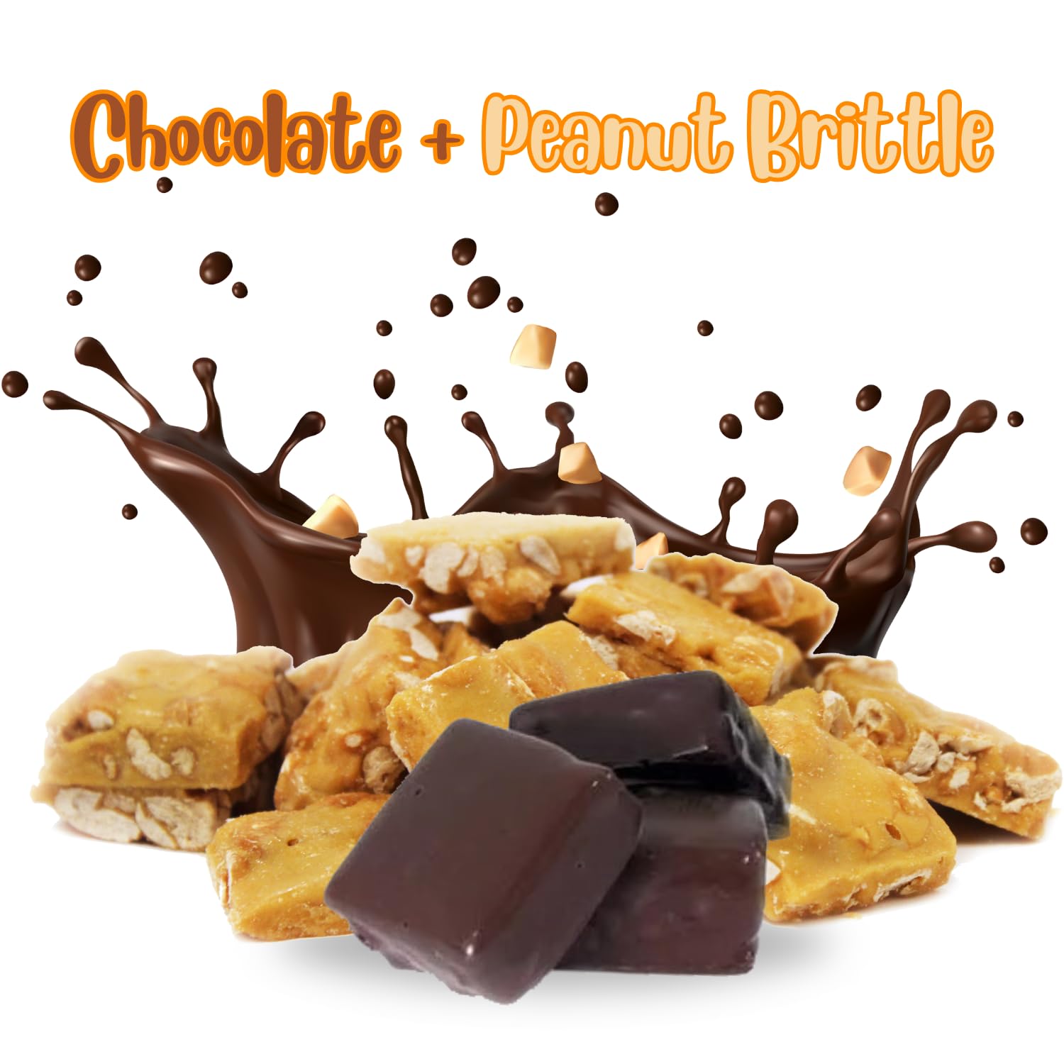 Gourmet Milk Chocolate Covered Peanut Brittle Gift Box by Its Delish, 16 Oz (1 Lb) | English Toffee Squares | Handmade Old-Fashioned Style