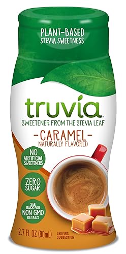Truvia Zero-Calorie Liquid Sweetener from the Stevia Leaf, 2.7 Fl Oz bottle, Caramel flavor (Pack of 1)