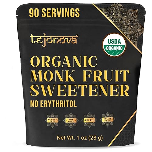 Organic Monk Fruit Extract Powder, Pure Monk Fruit Sweetener No Erythritol, Monkfruit Sweetener Pure Goodness, Monk Fruit Sugar Substitute, Monk Fruit