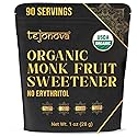 Organic Monk Fruit Extract Powder, Pure Monk Fruit Sweetener No Erythritol, Monkfruit Sweetener Pure Goodness, Monk Fruit Sugar Substitute, Monk Fruit
