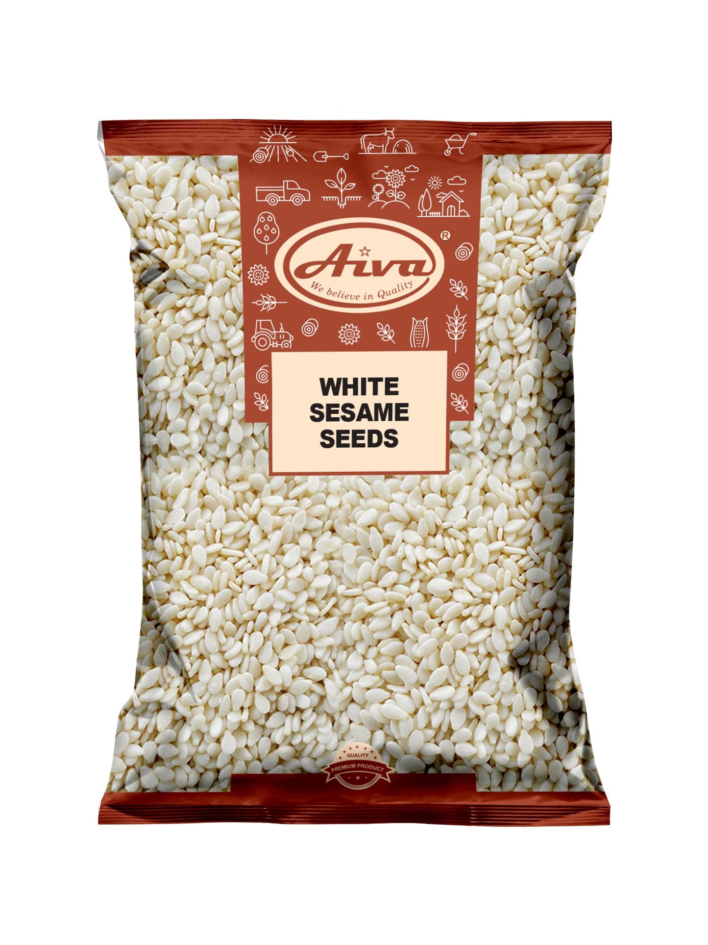 AIVA - SESAME SEEDS HULLED | Natural, Raw, Hulled |Perfect for Noodle Dishes, Sushi, Stir-Fries and Coating - (5 LB)