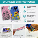 Blumix Ultimate Cleaning Kit - 7 Items: 2 Swedish Dishcloths, 2 Compressed Cellulose Sponges, 2 Glass Cleaning Cloths, 1 Mesh Scrubbing Cloth (No