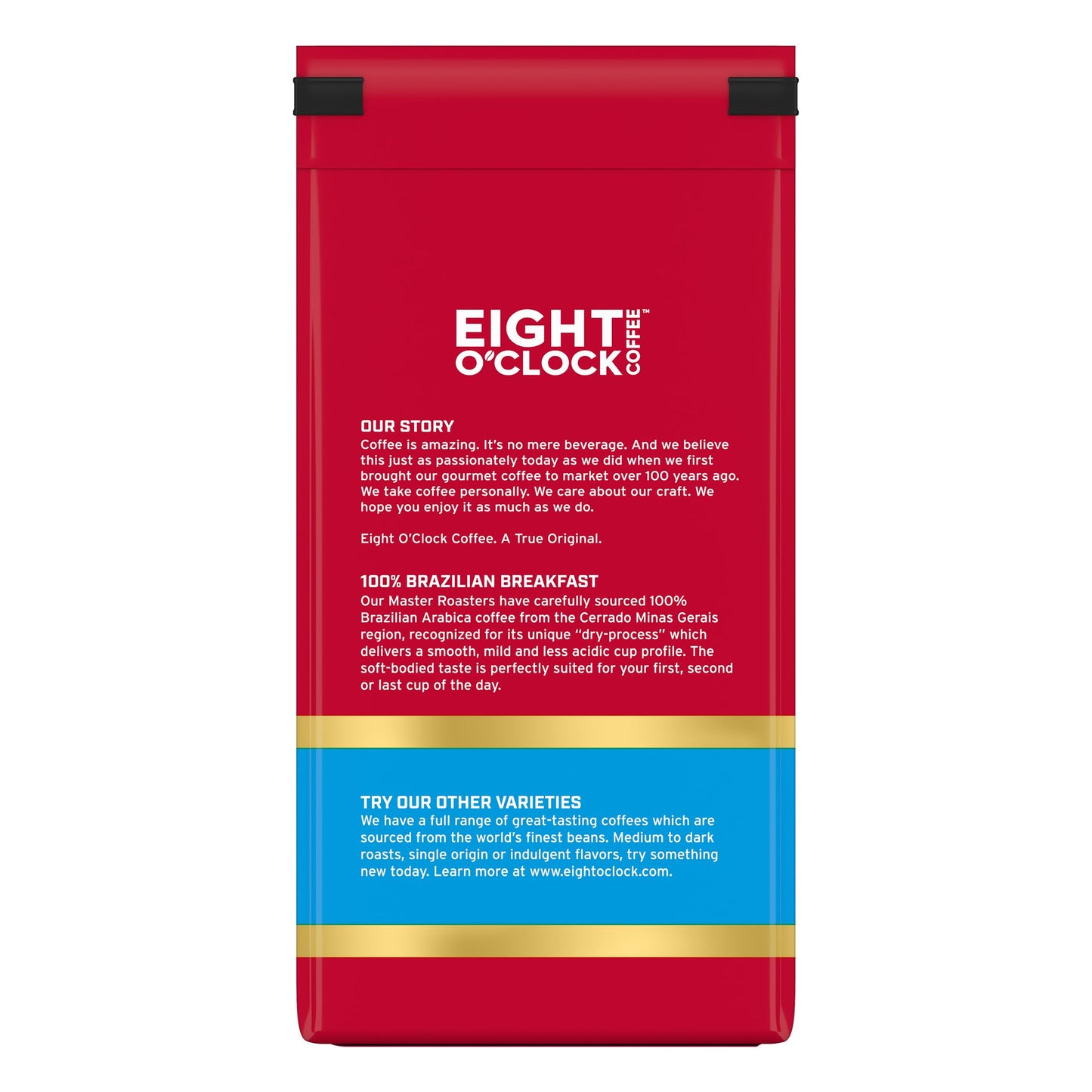 Eight O'Clock Coffee 100% Brazilian Breakfast Ground Coffee, Medium Roast, 11 Ounce (Pack of 1)