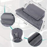 Magic Window Track Cleaner Tool Set - 3 Groove Gap Cleaning Brush + 2 Window Slot Clean Brush with Dustpan + 3 Replacement Cloth