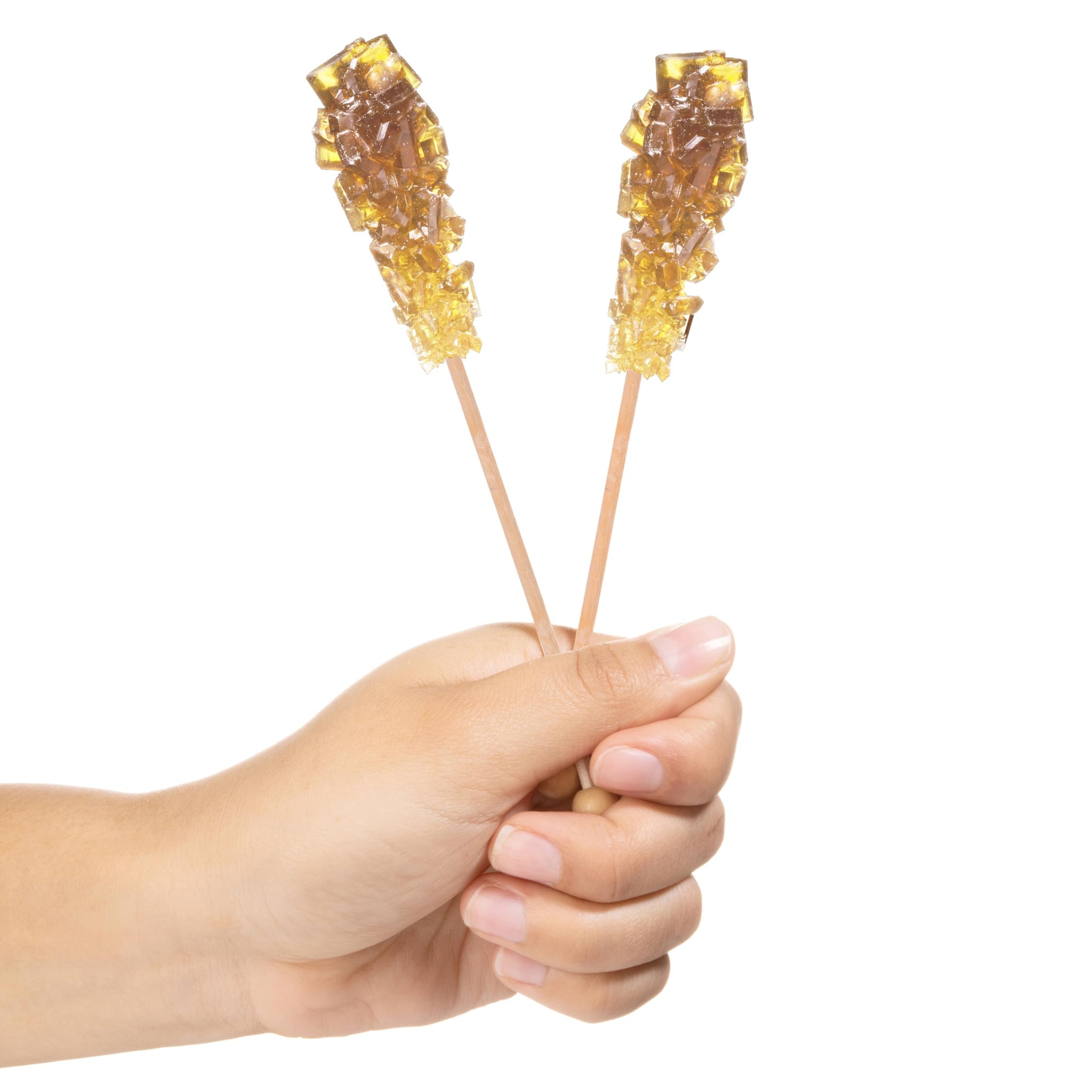 Candy Envy - Amber Café Sugar Sticks Mini Rock Candy - 18 Individually Wrapped Amber Treats - Original Sugar Flavored Coffee Stirrers