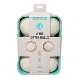 Martha Stewart Wool Dryer Balls - 6-Pack, Natural Fabric Softener with Storage Basket, Reduces Drying Time & Static, Reusable & Eco-Friendly Laundry