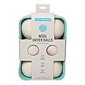 Martha Stewart Wool Dryer Balls - 6-Pack, Natural Fabric Softener with Storage Basket, Reduces Drying Time & Static, Reusable & Eco-Friendly Laundry