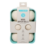 Martha Stewart Wool Dryer Balls - 6-Pack, Natural Fabric Softener with Storage Basket, Reduces Drying Time & Static, Reusable & Eco-Friendly Laundry