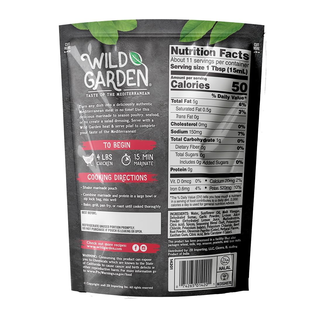 Wild Garden Ready-To-Use Persian Sumac Marinade, Authentic Meat Marinade with No Additives & Preservatives, Bold, Flavorful, Perfect for Chicken