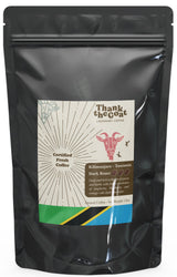 Thank the Goat Made to Order Gourmet Ground Coffee, Freshly Roasted, Dark Roast From Kilimanjaro, Tanzania, 12 oz.