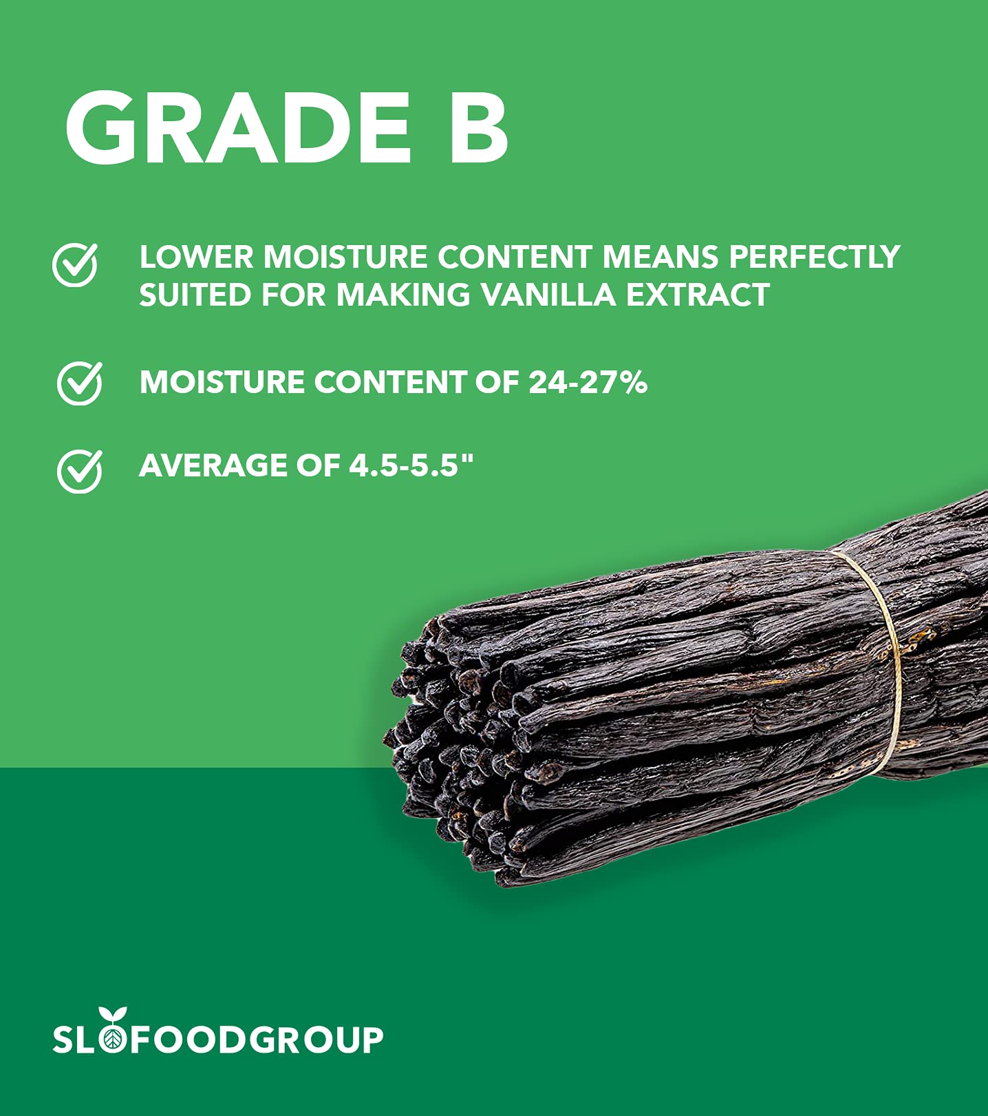 Slofoodgroup - Madagascar Vanilla Beans - Extract Grade B Vanilla Pods - 8 oz. - Extraction Grade Bourbon Vanilla Planifolia - For Cooking, Baking