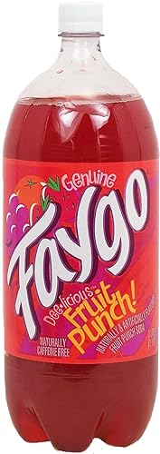 Faygo fruit punch flavor carbonated soda, 2-liter plastic bottle