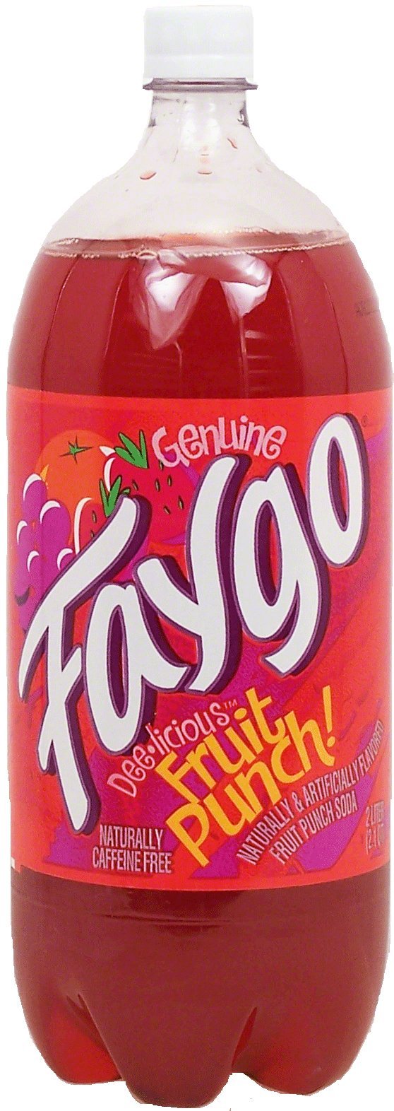 Faygo fruit punch flavor carbonated soda, 2-liter plastic bottle