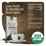 Energizing Artisan Ground Coffee with Superfoods, Medium Roast, Non-GMO & Gluten-free, Maca, Guarana, Cordyceps & Schisandra - 10 oz