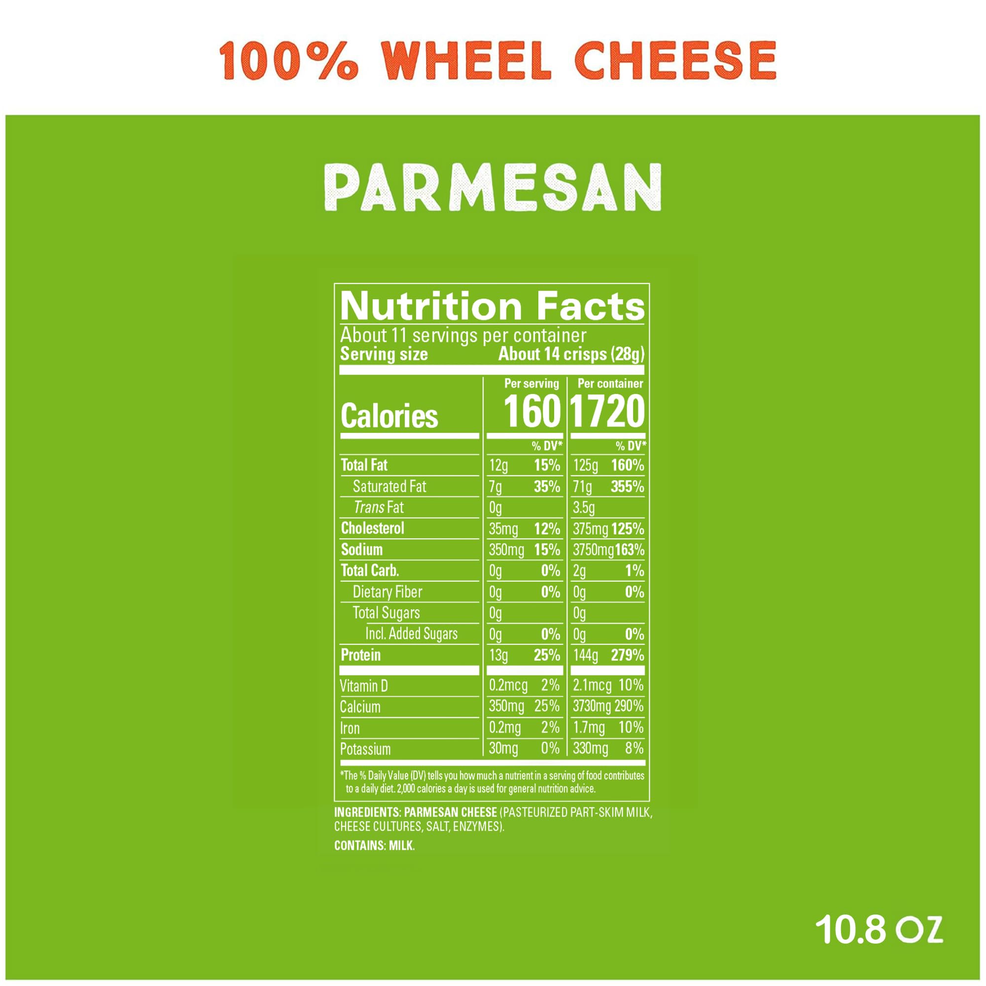 Whisps Cheese Crisps Parmesan Cheese | Protein Chips | Healthy Snacks | Protein Snacks, Gluten Free, High Protein, Low Carb Keto Food (10.8 Oz, 2