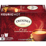 Twinings of London Chai Tea K Cup Pods for Keurig, Caffeinated Sweet and Savory Spice Black Tea Blend, Cinnamon, Cardamom, Cloves, and Ginger, 12 K