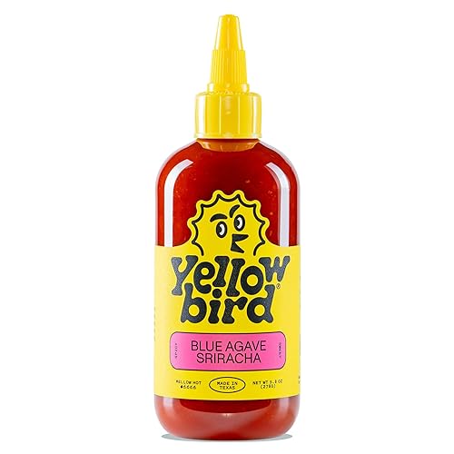 Yellowbird Sauce Blue Agave Sriracha Hot Sauce | Plant-Based, Gluten Free, Non-GMO | Homegrown in Austin | 9.8 oz