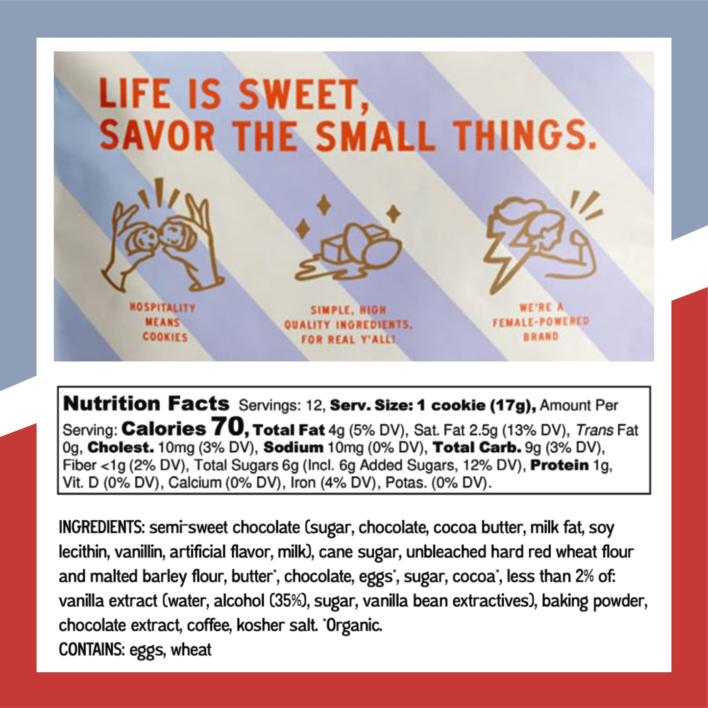 Bell's Reines Double Chocolate Chip Cookies, Soft Gourmet Small Batch, Healthy Snacks, Bakery Fresh 12-Cookie Bag