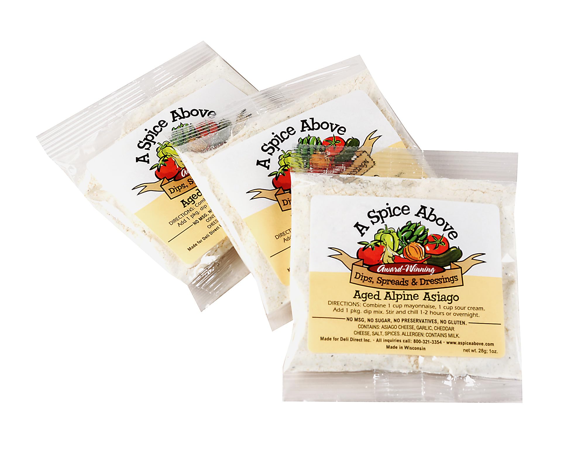 A Spice Above Dip Mix - Alpine Asiago | Gourmet Seasoning & Spice Blend | Perfect for Easy Cooking, Dips, Spreads & Recipes | All-Natural, No MSG |