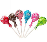 Fun Flavor Assorted Toot-sie Lollipops Bulk, Filled Chocolate Tootsy Roll Pops with Bright Fruity Flavors, by Queen City Candy Cave (1 Pound)