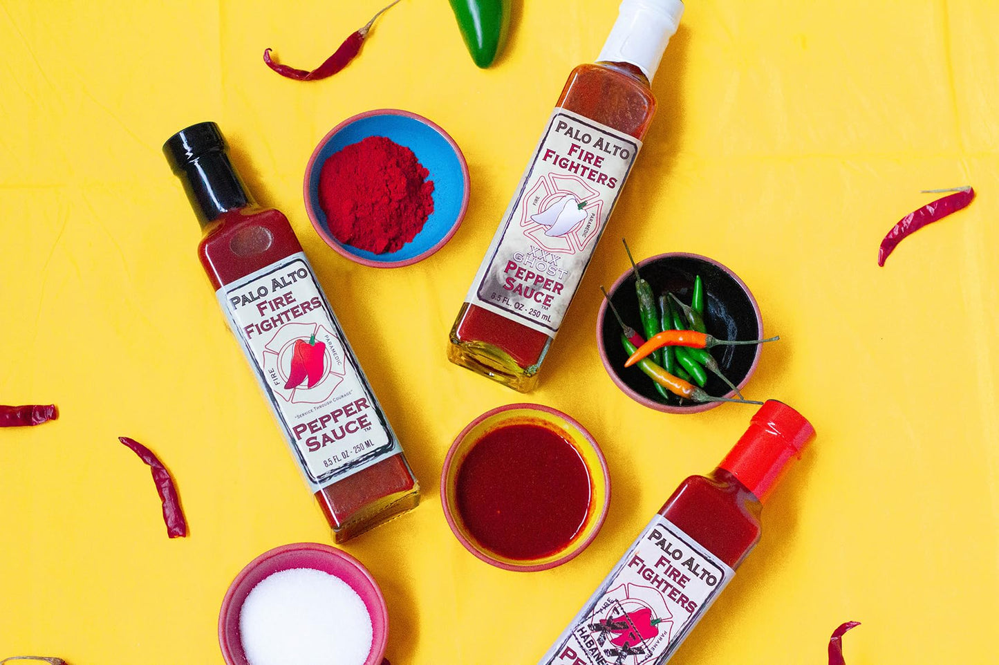 Palo Alto Firefighters XXX Ghost Pepper Sauce (8.5oz) - Salt Free Pepper Plant Hot Sauce, No Sodium Hot Pepper Sauce, No Salt Sauces