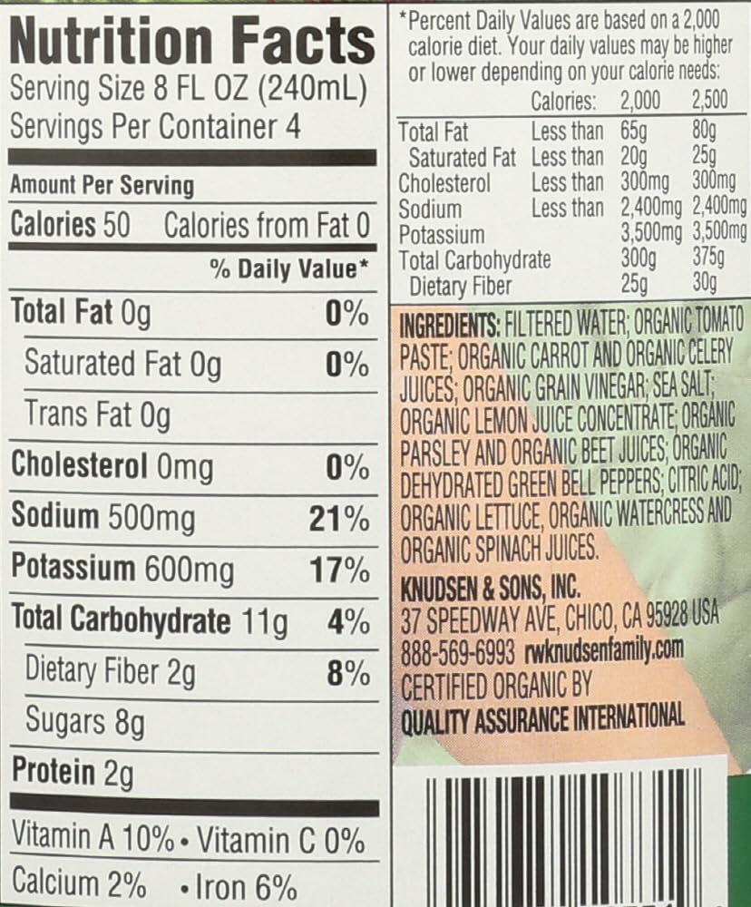 Knudsen Juice, Very Veggie Organic 32 fl.oz (Pack of 6)